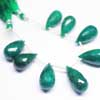 Natural Green Emerald Tear Drops Briolette Beads 8 Beads and Sizes 22mm to 26mm Approx. 